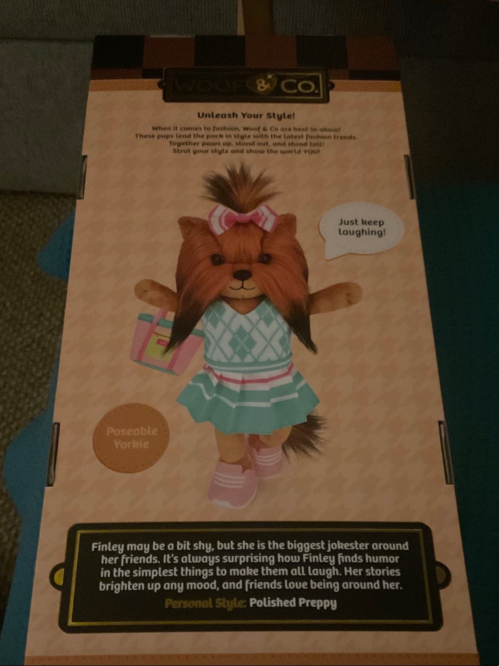 Finley Plush Dog Toy in Pink and Turquoise - Picture 2 of 2